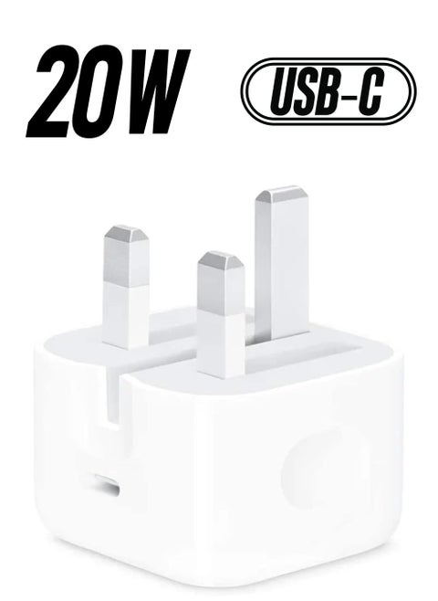 20W USB C PD Fast Charger, Dual Port Type-C QC3.0 Wall Adapter, compatible with iPhone 13/12/12 Mini/12 Pro/12 Pro Max,AirPods Pro (Without Cable, White)