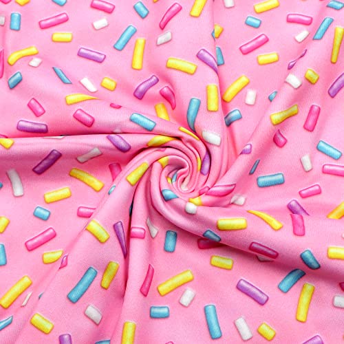 David Angie Candy Printed Double Brushed Polyester Fabric Soft Smooth 4 Way Stretch Knit Fabric by The Yard for Dress Sewing (Pink) - Image 5