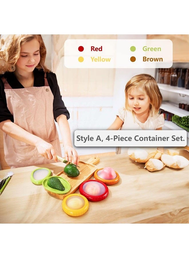 SOOPLEU Avocado Saver and Tomato Holder - Set of 4 Reusable Storage Containers for Fridge - Ideal for Garlic, Onions, Lemons, and Potatoes - Image 2