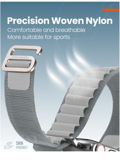 Moxedo Moxedo Alpine Loop Watch Band Adjustable Sports Nylon Woven with Titanium G-Hook Strap Compatible with Apple Watch Band Series 8,7,6,5,4,3,2,1,SE Ultra design for 44mm,45mm,49mm (Light Grey)  - Image 2