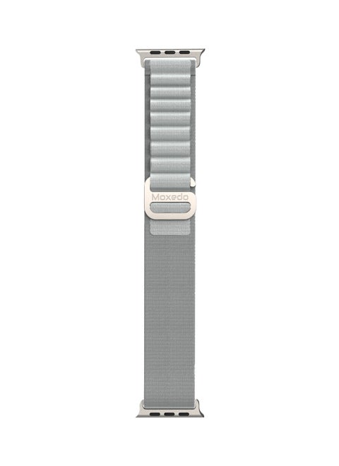 Moxedo Alpine Loop Watch Band Adjustable Sports Nylon Woven with Titanium G-Hook Strap Compatible with Apple Watch Band Series 8,7,6,5,4,3,2,1,SE Ultra design for 44mm,45mm,49mm (Light Grey)