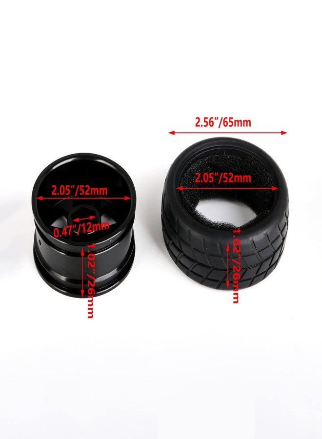 Mxfans إطارات مطاطية سوداء من Mxfans وحواف عجلات ألمنيوم 7-spoke لسيارة سباق RC 1:10 على الطريق - عبوة من 4 - Image 4