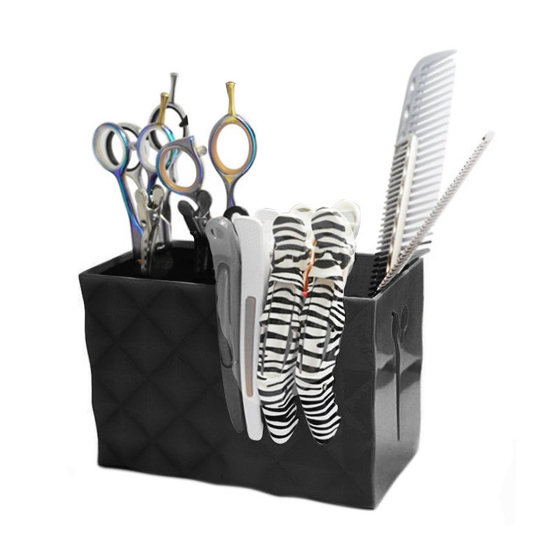 Hairdressing Tools Accessories Storage Box Scissors Comb Hair Clip Dresser Organizer (Black) - Image 5