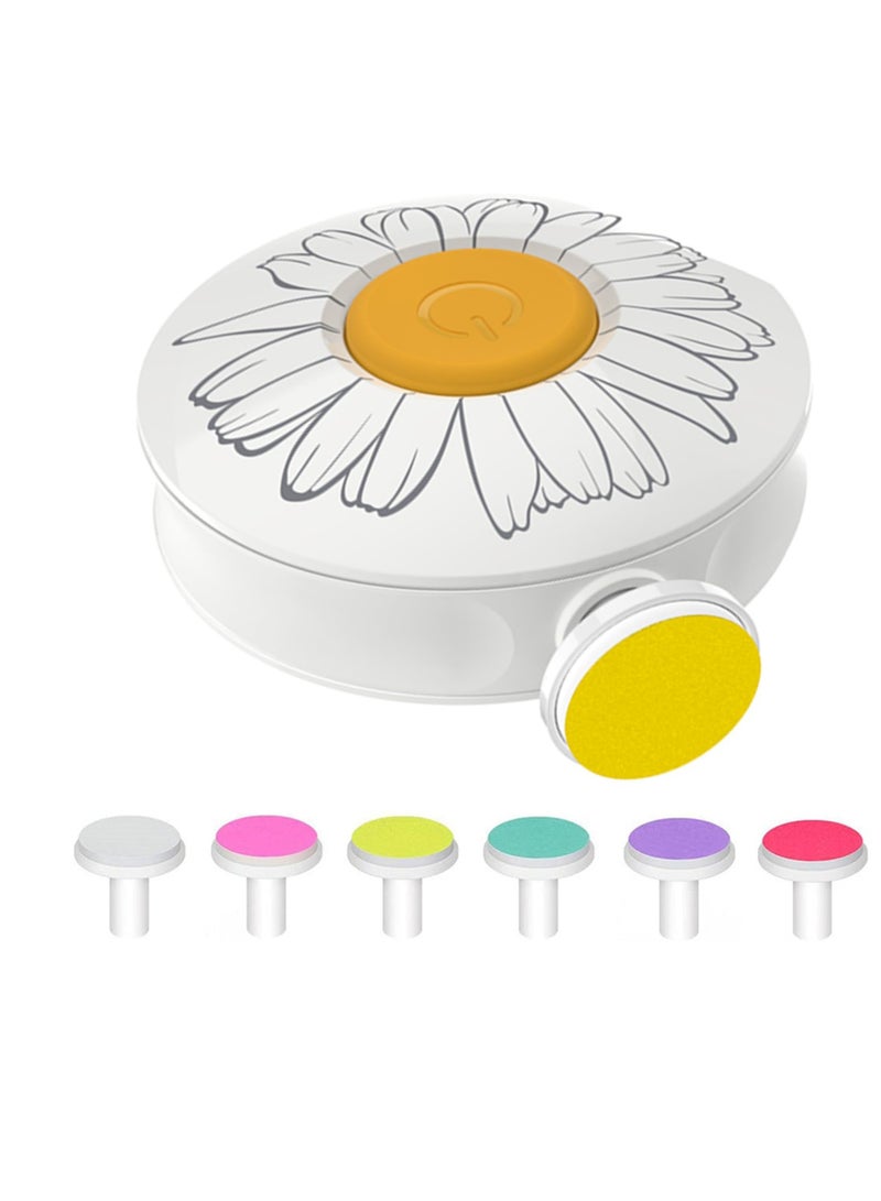 SYOSI Baby Nail Trimmer, 6 Grinding Heads Baby Nail Clippers Electric, Baby Nail Trimmer Electric for Newborn Toddler, Adult Toes Fingernails, Car Trim Polish, AAA Battery Operated, White - Image 1