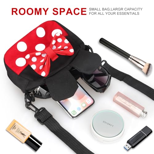 Dksyee Cute Crossbody Bag for Little Girls Toddler Mini Mouse Crossbody Purse Kids Small Shoulder Bags Mini Cartoon Cross Body Bag with Mouse Ears - Image 2