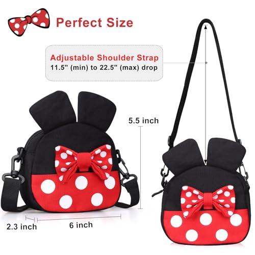 Dksyee Cute Crossbody Bag for Little Girls Toddler Mini Mouse Crossbody Purse Kids Small Shoulder Bags Mini Cartoon Cross Body Bag with Mouse Ears - Image 4