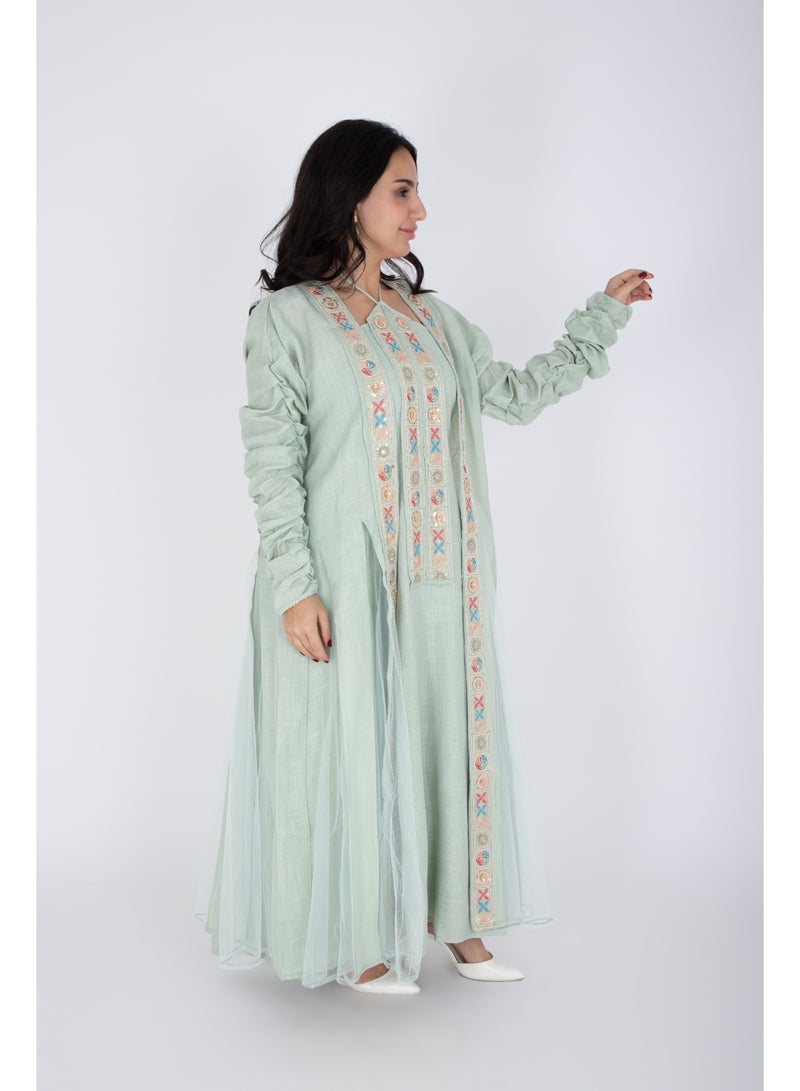 اكسا طقم أنيق مكون من قطعتين مع تطريز ملون - Image 3