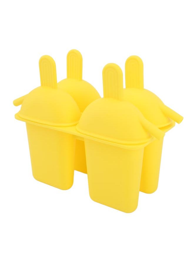 xozgdovg - Ice Cream Mold Silicone Practical Portable DIY Ice Pop Maker with 50 Sticks for Household Yellow - Image 1