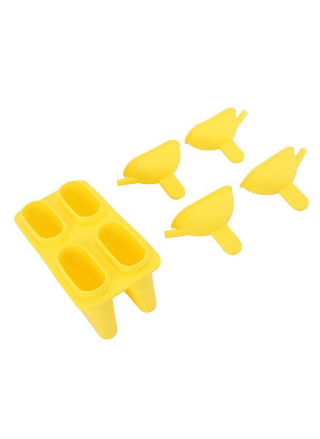 xozgdovg - Ice Cream Mold Silicone Practical Portable DIY Ice Pop Maker with 50 Sticks for Household Yellow - Image 1