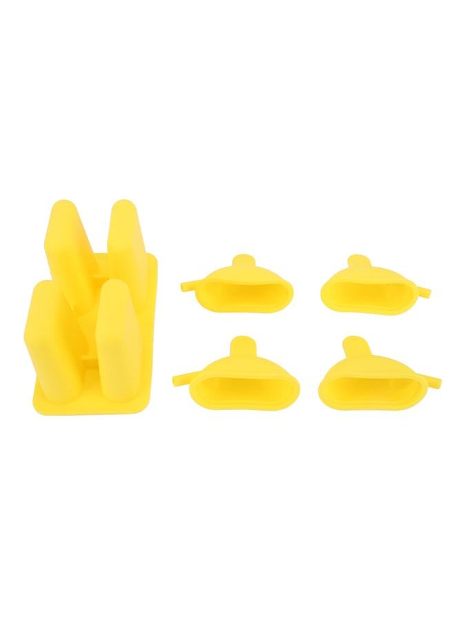 xozgdovg - Ice Cream Mold Silicone Practical Portable DIY Ice Pop Maker with 50 Sticks for Household Yellow - Image 1