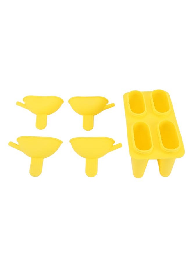 xozgdovg - Ice Cream Mold Silicone Practical Portable DIY Ice Pop Maker with 50 Sticks for Household Yellow - Image 1