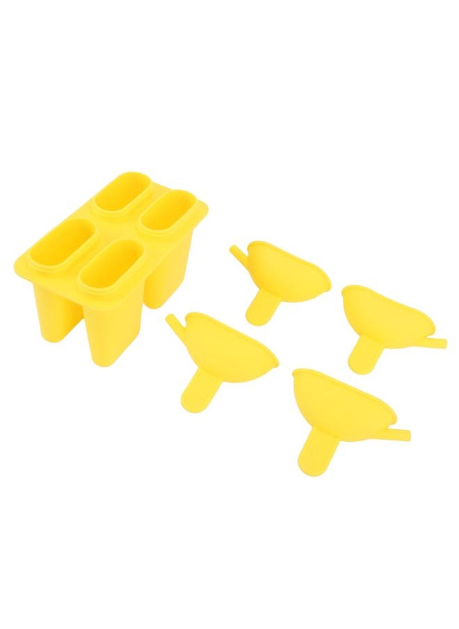 xozgdovg - Ice Cream Mold Silicone Practical Portable DIY Ice Pop Maker with 50 Sticks for Household Yellow - Image 1