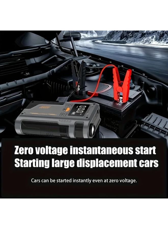 Type A 9 In 1 Smart Emergency Booster Air Pump 150 PSI Digital Tire Gauge LED Flashlight - Image 5