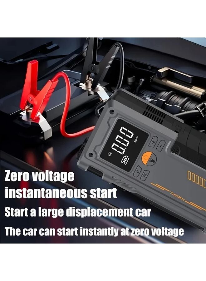 Type A 9 In 1 Smart Emergency Booster Air Pump 150 PSI Digital Tire Gauge LED Flashlight - Image 3