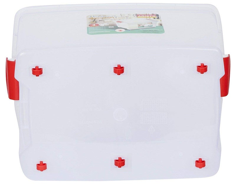 AIR O MATIC AIR O MATIC ARISTO Multipurpose Plastic Storage Container Box with Wheels 45 LTR PACK OF 3PC Clear Transparent  - Image 5