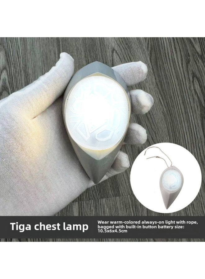 Rob Altman Transformation Toy Degas Chest Lamp God Light Stick Zeta Sublimator Teriga Full Suit Boy-Color:Tiga Chest Lamp (white Light-with Necklace)  - Image 1