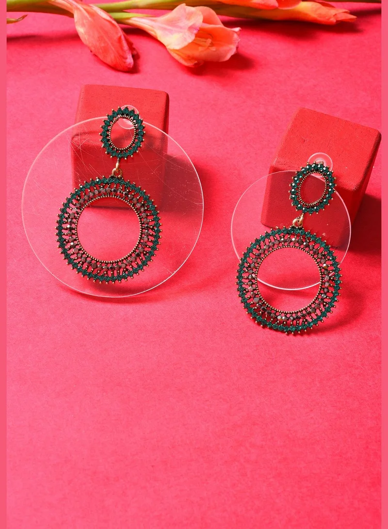 SOHI Gold Plated Designer Stone Drop Earring