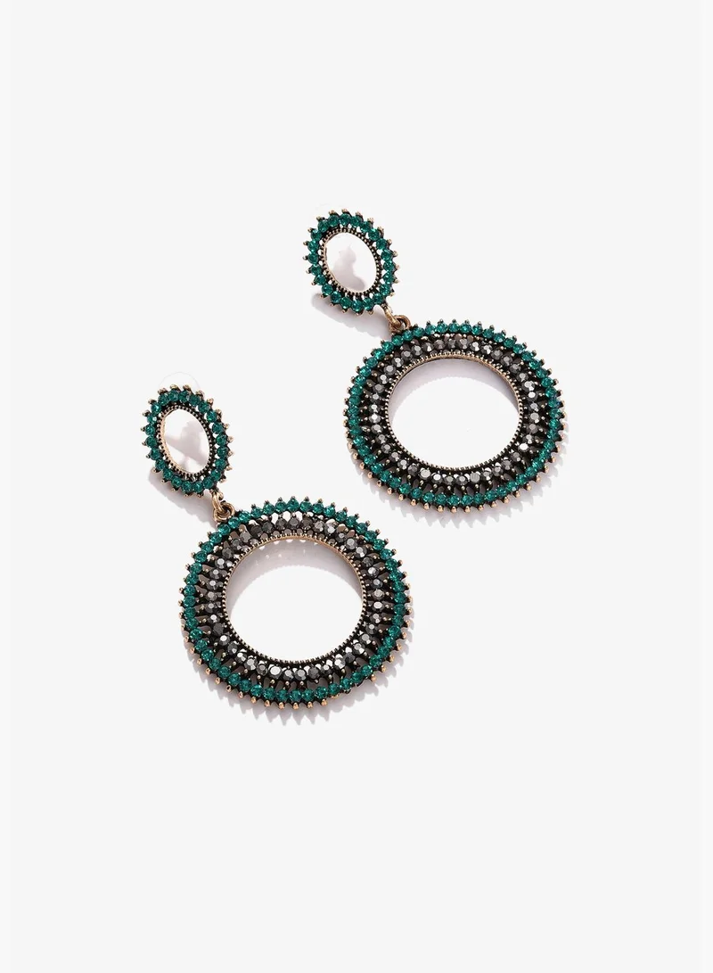 SOHI Gold Plated Designer Stone Drop Earring