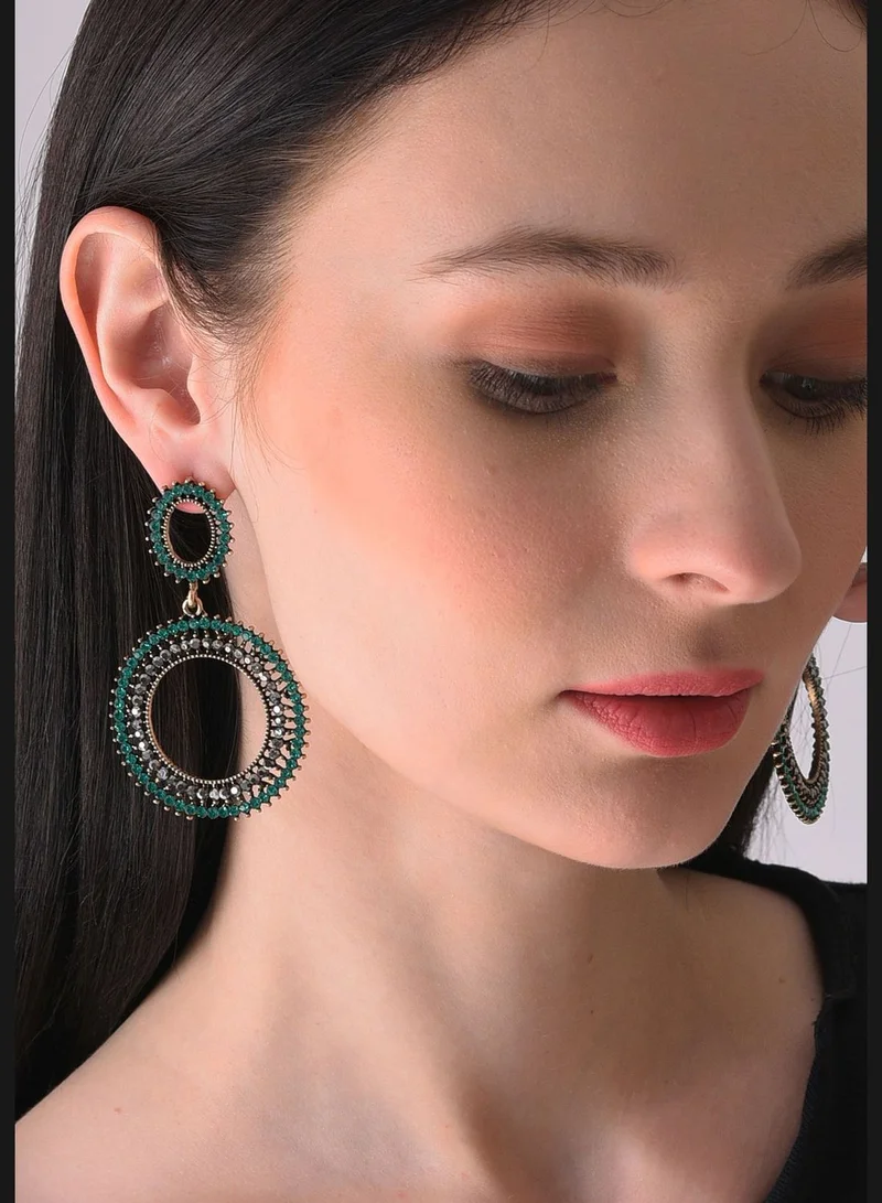 SOHI Gold Plated Designer Stone Drop Earring