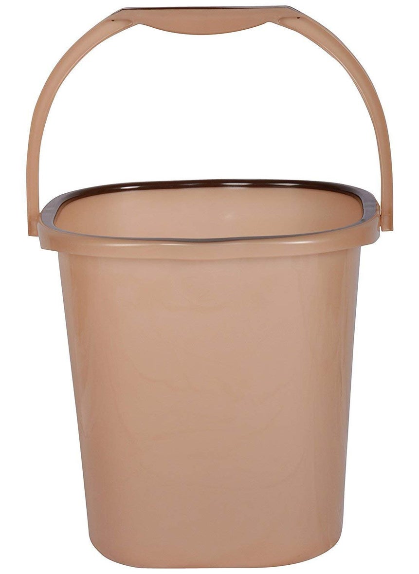NAYASA Nayasa Plastic Funk Square DLX 2 Pcs Bathroom Set (Bucket 18 L+Mug 1.5 L) Brown  - Image 3