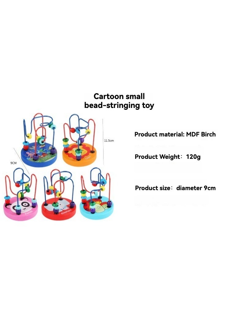 Loquat Wooden Montessori early education building blocks toy, 5-piece set, four-pillar, knocking piano, rainbow tower, clock, beads, baby and children's gifts - Image 5