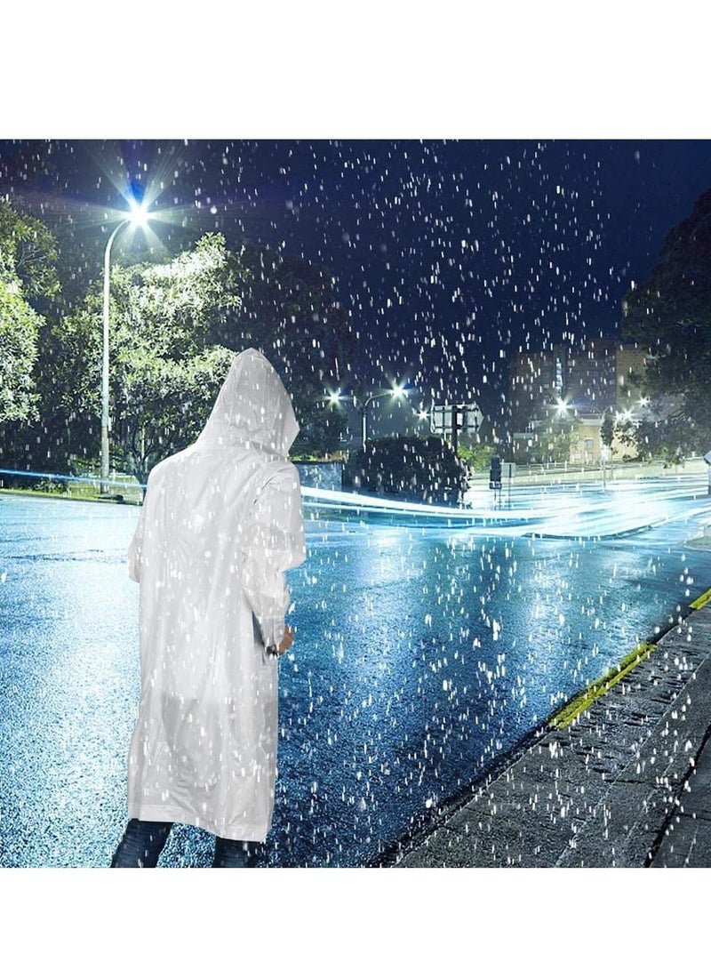 SYOSI Raincoat, 2PCS Portable EVA Rain Coats ReusablePoncho with Hood and Elastic Cuff Sleeves Transparency of Outdoor Tourism & Packable for Family Fishing, Travel, Emergency no PVC - Image 2