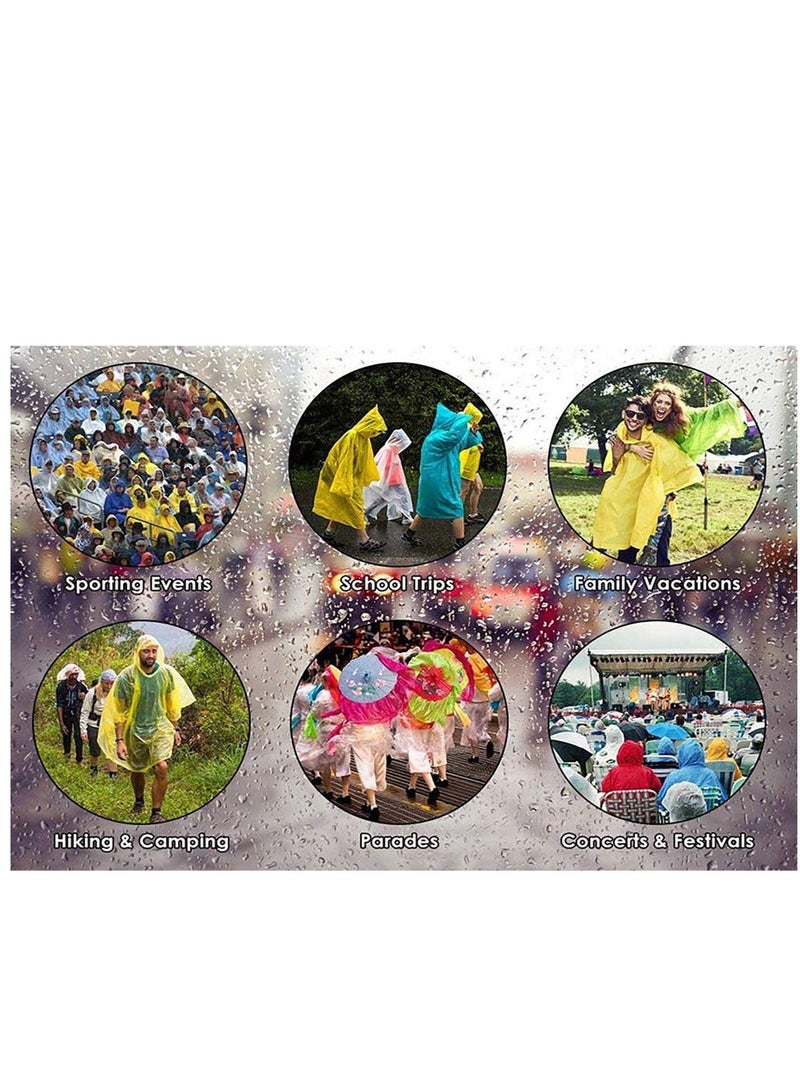 SYOSI Raincoat, 2PCS Portable EVA Rain Coats ReusablePoncho with Hood and Elastic Cuff Sleeves Transparency of Outdoor Tourism & Packable for Family Fishing, Travel, Emergency no PVC - Image 4