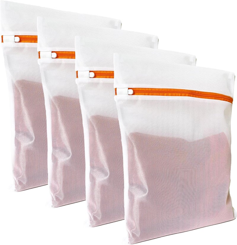 4 Pack Mesh Laundry Bags for Delicates 16 x 20 Inches