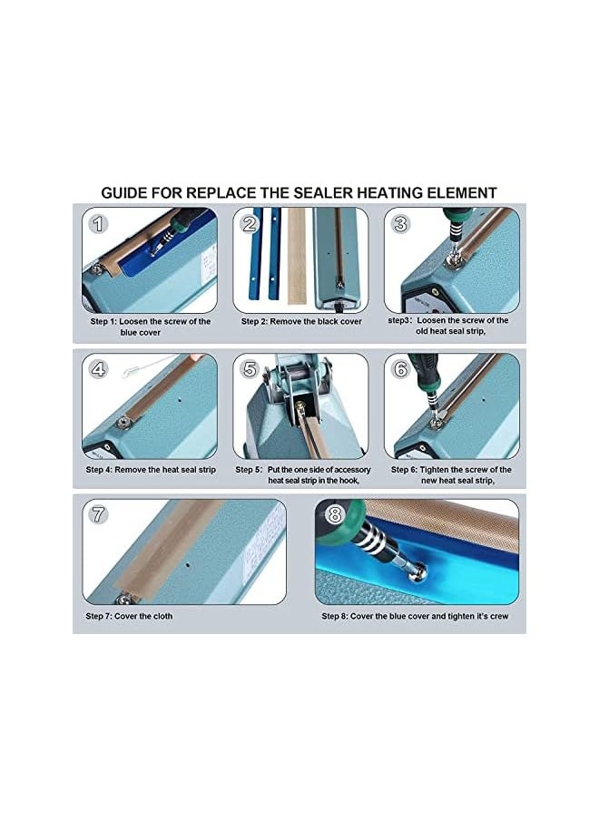 melfi - Impulse Heat Sealer Machine Spare Repair Parts 20 Cm, Heat Seal Strips Replacement Elements, Strips Accessories For Mylar Bag, Plastic Bags Etc. - Image 1