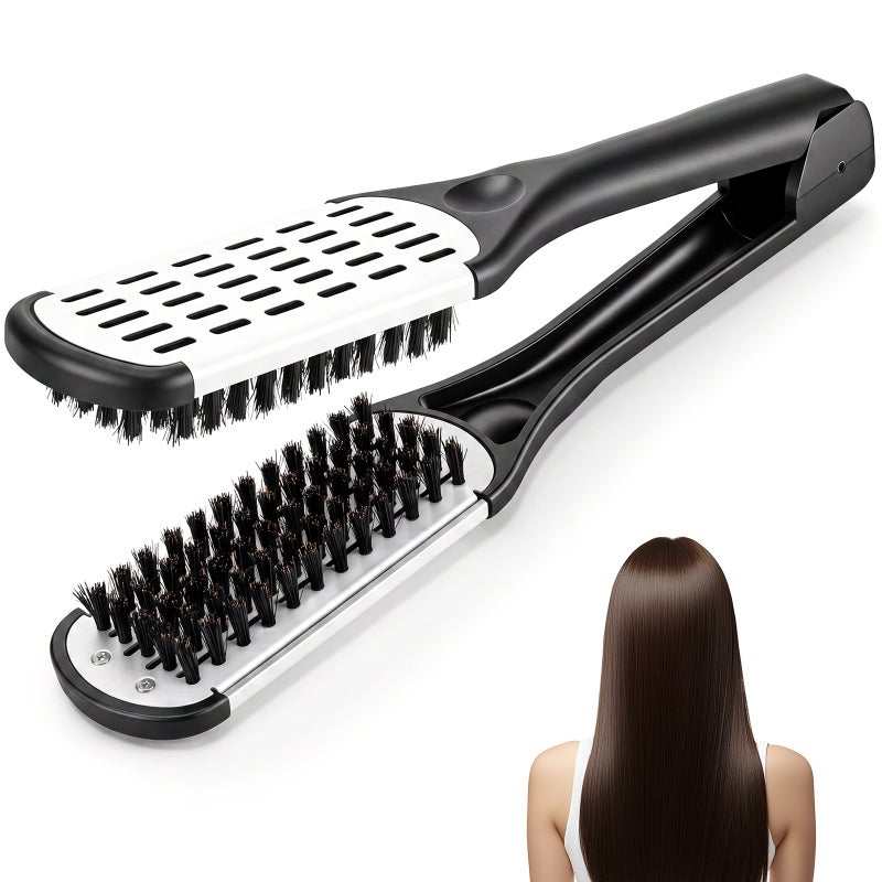 Hair Straightener Professional Hairdressing Tool Duplex Brush Hair Straightening Clamp - Image 1