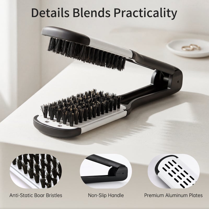 Hair Straightener Professional Hairdressing Tool Duplex Brush Hair Straightening Clamp - Image 2