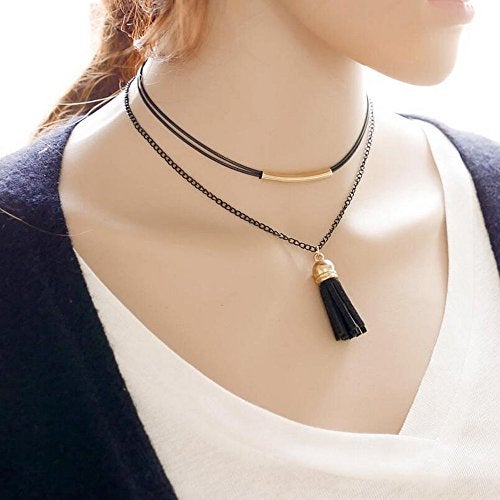 Trasfit 10 Pieces Lace Choker Necklace for Women Girls, Black Classic Velvet Stretch Punk Gothic Tattoo Lace (10 Style #1) - Image 5