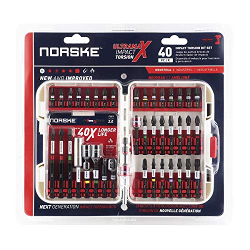 Norske Tools 40pc Screwdriver Bit Set, Impact Torsion, PH & SQ Float Collar, Socket Adapters, Nutsetters and Magnetic Bit Holder - Image 1