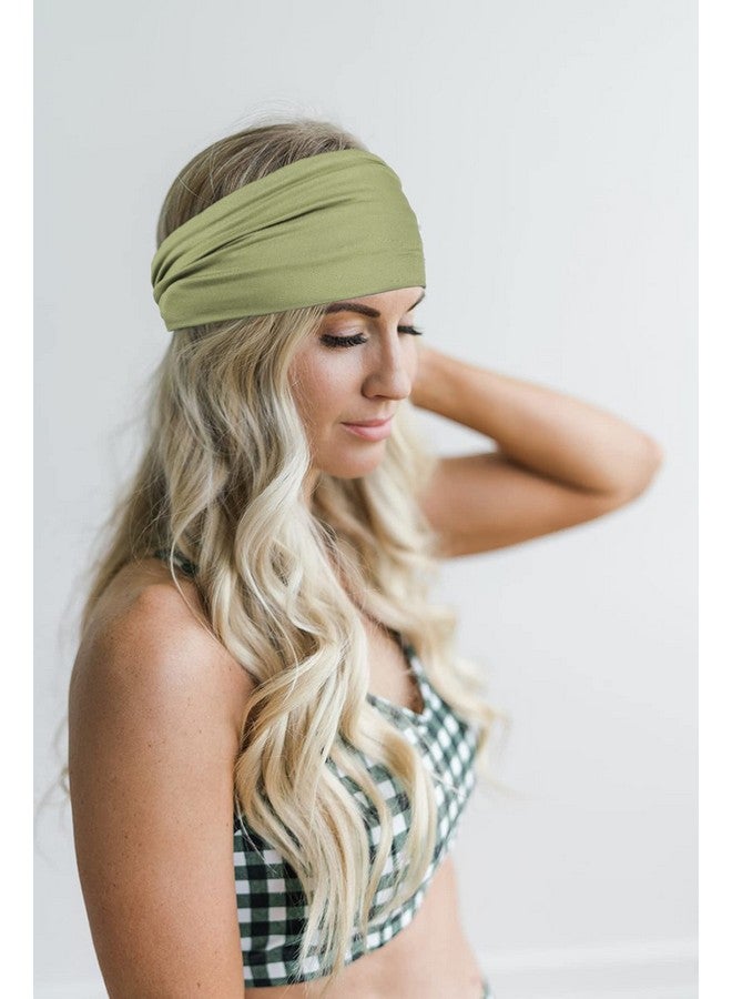 Gili عبوتين من أربطة الرأس العريضة للنساء بأسلوب بوهيمي أفريقي معقودة غير قابلة للانزلاق، أشرطة شعر عصرية لليوغا والجري والرياضة وصالة الألعاب الرياضية، أغطية رأس مرنة من قماش القطن الناعم، توربان، باندانا للفتيات (أخضر وردي) - Image 3