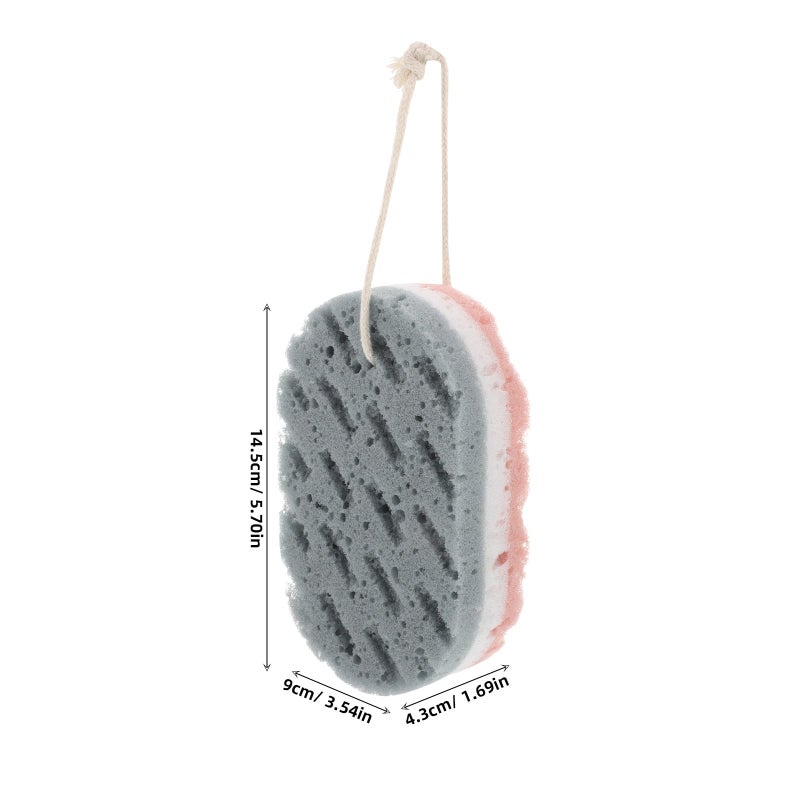 Exfoliating Bath Sponge Set 4 Pack Dead Skin Remover Soft Texture Shower Scrubber - Image 3