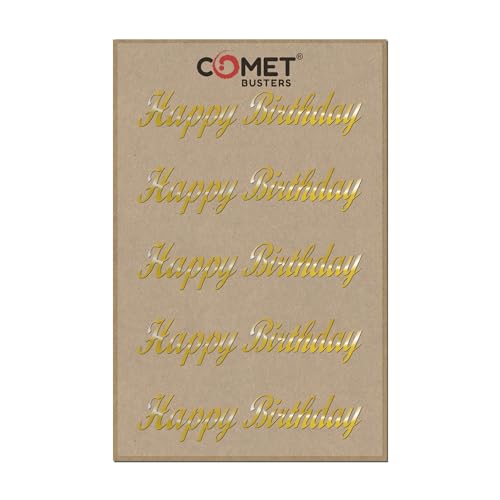 Comet Busters Golden Happy Birthday Stickers for Gifts, Envelopes,Gift Bags and Decorations (STK085) - Image 5