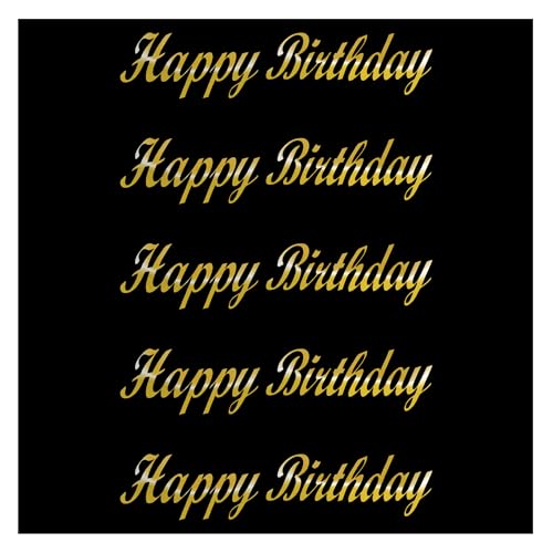 Comet Busters Golden Happy Birthday Stickers for Gifts, Envelopes,Gift Bags and Decorations (STK085) - Image 1