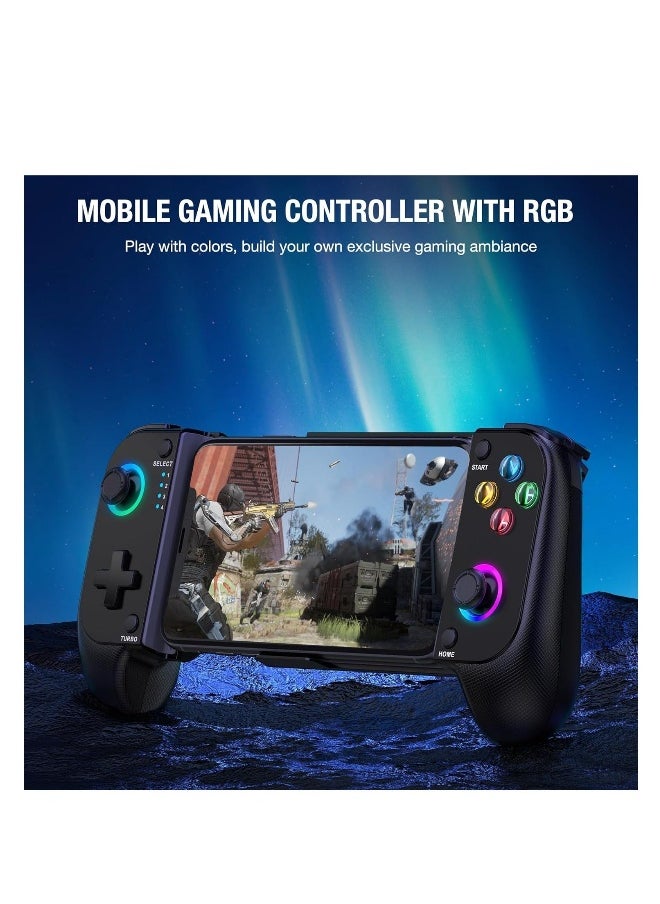 Beauenty Mobile Game Controller for iPhone and Android with RGB Light, Wireless Phone Controller with Phone Case Support Turn Your iPhone into a Gaming Console Play PS Remote Play, Xbox Cloud and More  - Image 1
