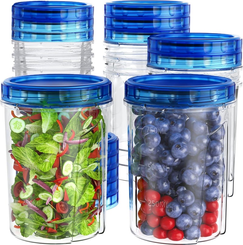 Food Preservation Box with Screw Lid (32 oz Pack of 10) Reusable Stackable Sealed Freezing Storage Box Transparent - Image 1