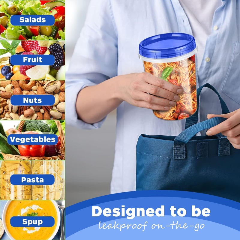 Food Preservation Box with Screw Lid (32 oz Pack of 10) Reusable Stackable Sealed Freezing Storage Box Transparent - Image 4