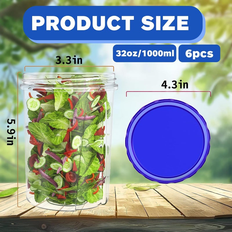 Food Preservation Box with Screw Lid (32 oz Pack of 10) Reusable Stackable Sealed Freezing Storage Box Transparent - Image 3