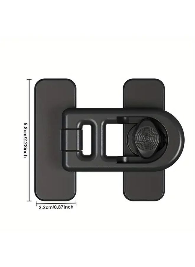 Black Safety Hasp Latch No Drilling Rotatable For Refrigerator Oven Microwave - Image 4