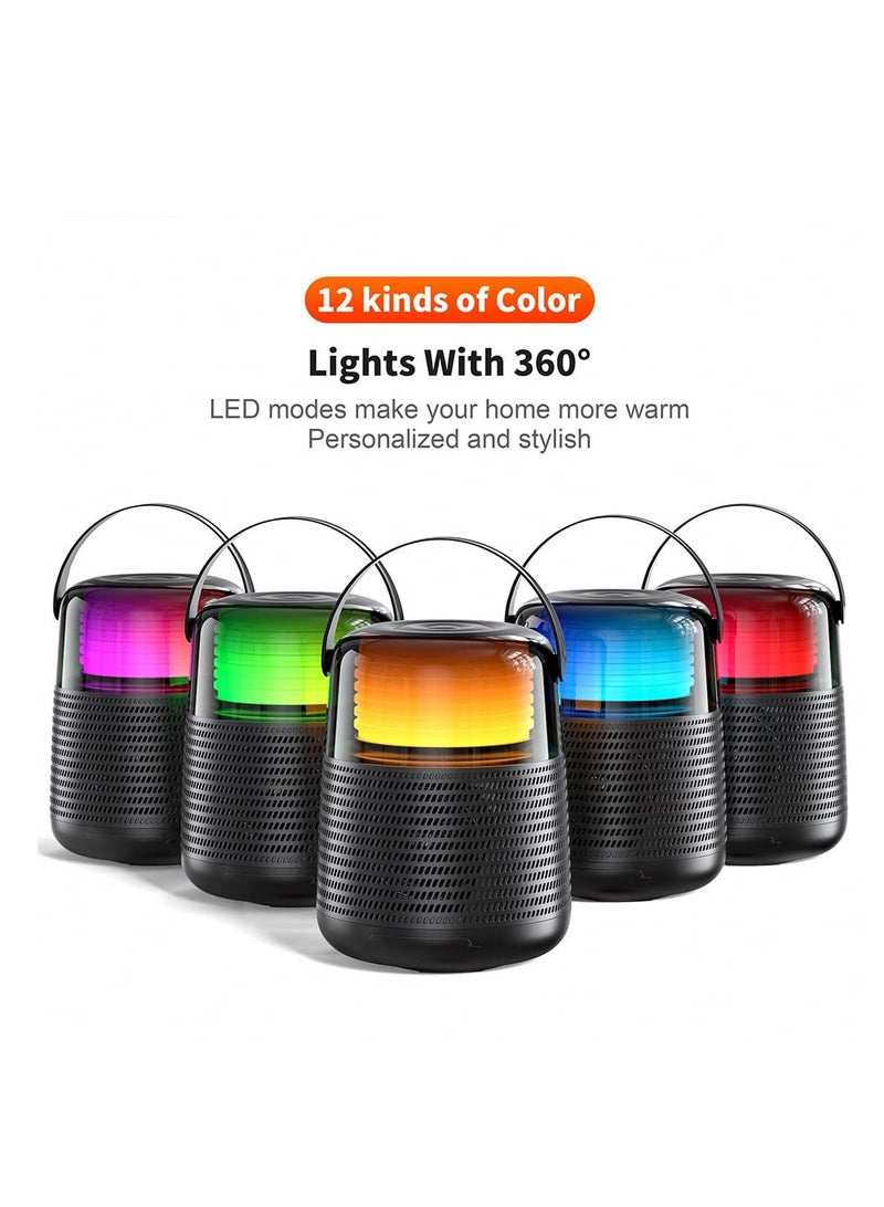 Excefore Outdoor Bluetooth Speakers, Waterproof Subwoofer Wireless Speaker with LED Flame Speaker, Mini Portable Wireless Speaker for Patio, Pool, Party, Gifts for Women Men, Including TF Card Mode - Image 3