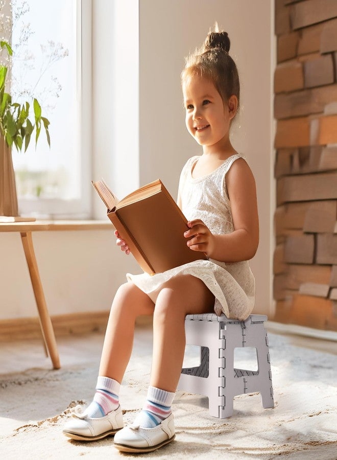 Dyforce 9" Folding Step Stool for Kids and Adults, Collapsible Light-Weight Foot Stools Foldable for Toddler, Kitchen, Bathroom, 300 lb Capacity (Grey) - Image 4