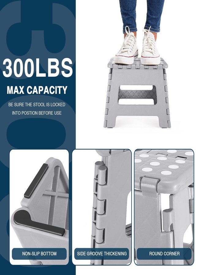 Dyforce 9" Folding Step Stool for Kids and Adults, Collapsible Light-Weight Foot Stools Foldable for Toddler, Kitchen, Bathroom, 300 lb Capacity (Grey) - Image 5