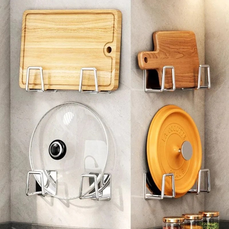 Stainless Steel Kitchen Organizer 5x5x3cm Rust-Proof - Heavy-Duty Adhesive Storage Rack for Cabinet Doors - Image 2