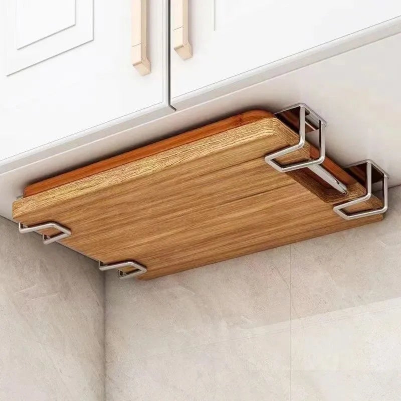 Stainless Steel Kitchen Organizer 5x5x3cm Rust-Proof - Heavy-Duty Adhesive Storage Rack for Cabinet Doors - Image 4