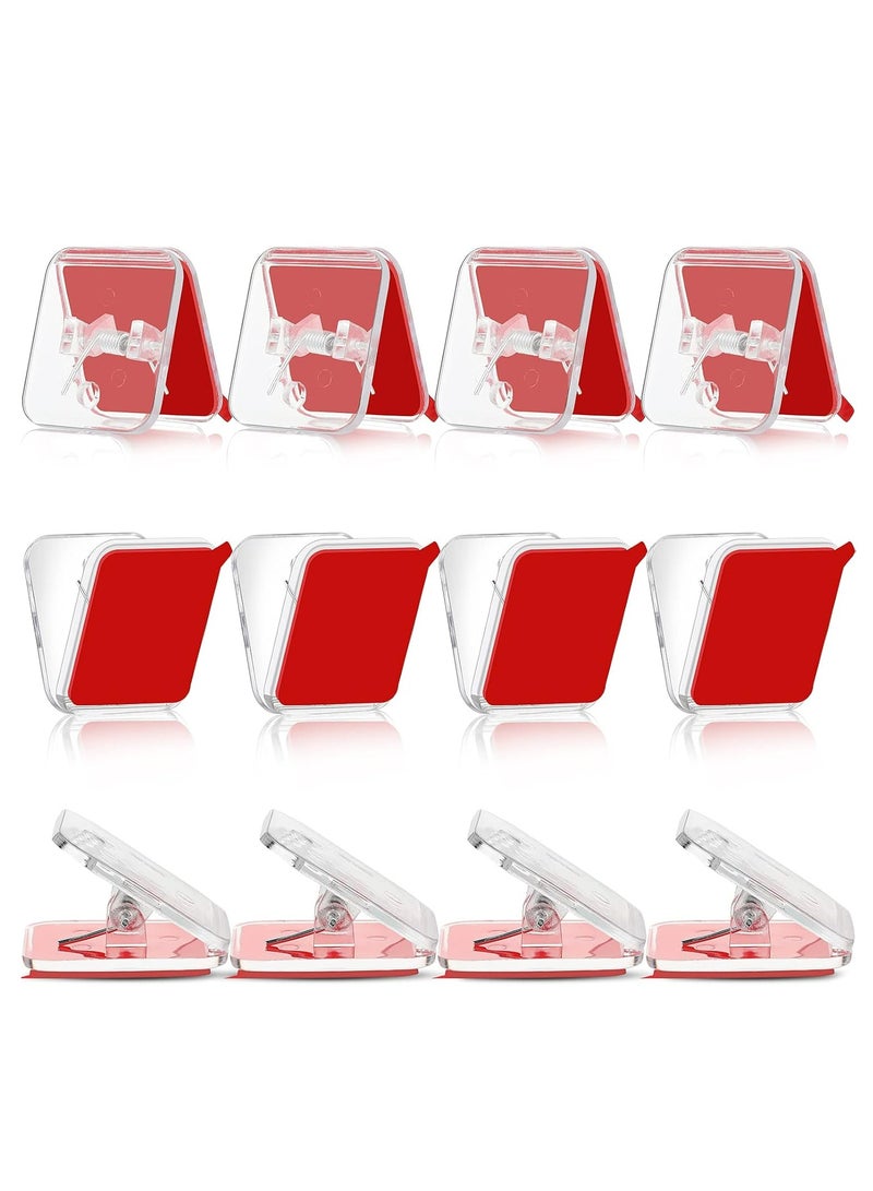 Loquat Self-adhesive Clips Wall Shower Curtain Clips Photo Clips Spring Clips for Teacher Poster Home Office(Clear, 12 Pieces) - Image 1