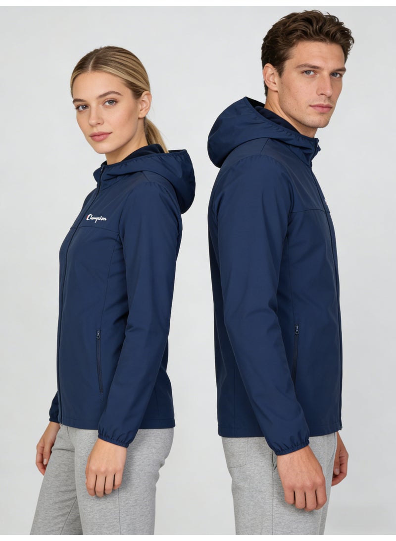 شامبيون Champion Navy Blue Plus Size Sun Protection Hooded Jacket - Unisex Lightweight Windbreaker for Men & Women - Image 2