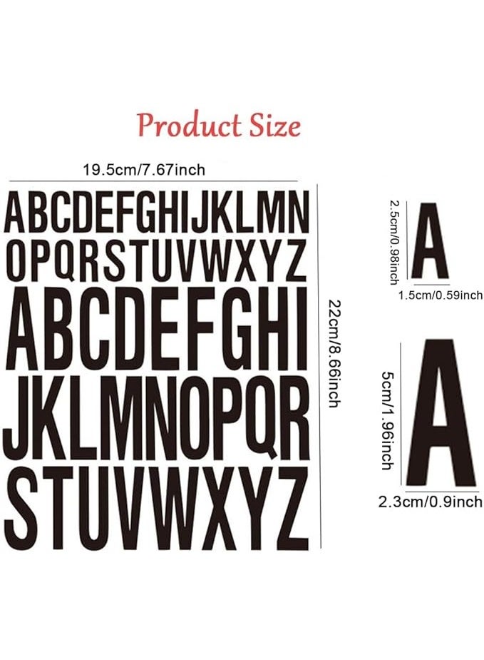 12 ورقة ملصقات حروف كبيرة مقاس 1 بوصة و2 بوصة ملصقات حروف ذاتية اللصق من الفينيل ملصقات أبجدية كبيرة ملونة مقاومة للماء ملصقات حروف صندوق البريد للحرف اليدوية والملصقات والنوافذ والأبواب وعلامات السيارات - Image 3